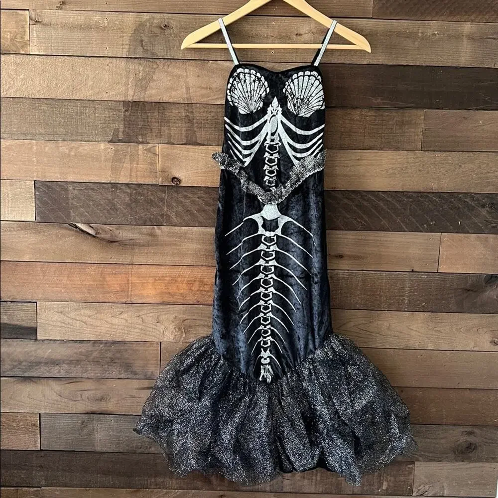 InCharacter Costumes Tween Girl Skeleton Mermaid Halloween Costume Dress Up